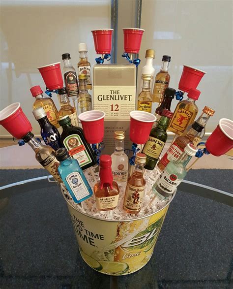 The liquor bouquet we made for a 21st birthday present! | 21st birthday ...