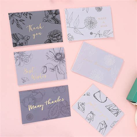 Nordic Letter Flowers Greeting Card Envelopes Roma... – Grandado