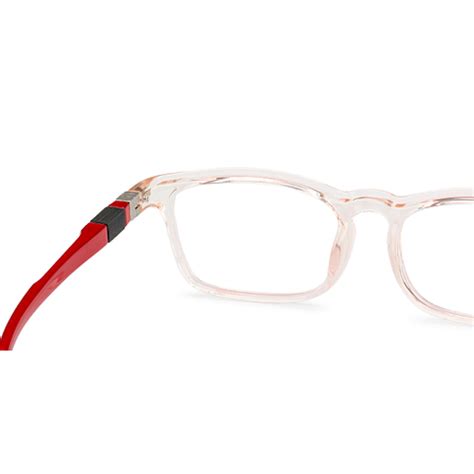 Buy Kids Glasses: Pink Transparent Red Black Full Rim Rectangle Kids 8 ...
