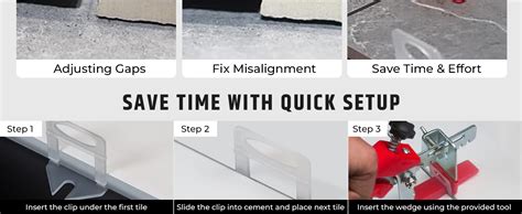 Robustt Tiles Leveling Clip - Pack of 100 Pcs | 1mm Tile Spacer For ...