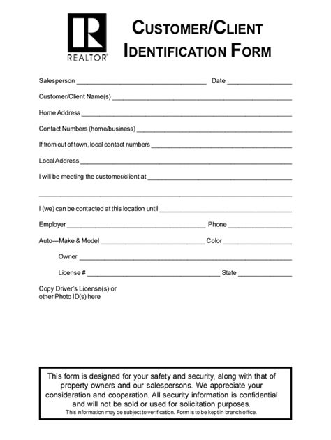 Fillable Online Customer Client ID Form. Customer Client ID Form Fax ...