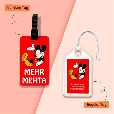 Personalized Bag Tags for Kids - Mickey Design 4872191606915 ...