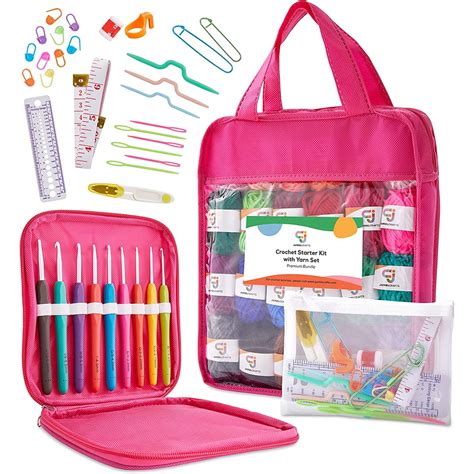 JumblCrafts Ultimate Crochet Kit, 24 Yarn Set, Crochet Hooks, Row ...