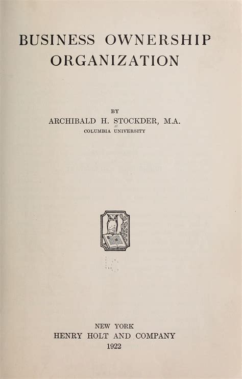 Business ownership organization, | Library of Congress