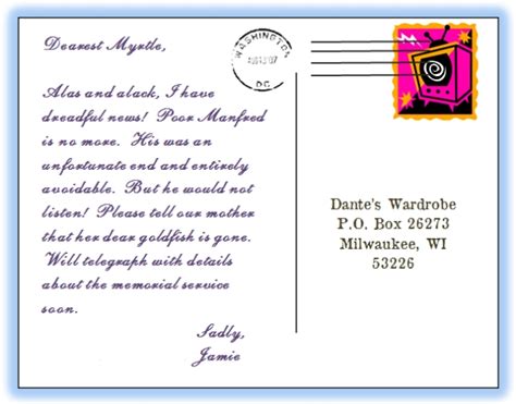 Image result for Postcard Address Example