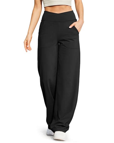 G4Free Wide Leg Pants for Women Loose Yoga Pants with Pockets Petite ...