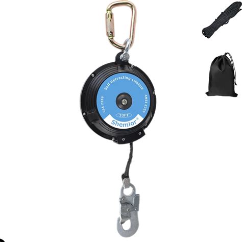 SHEMIOR 33FT Web Self Retracting Lifeline, No Tangle Lightweight ...