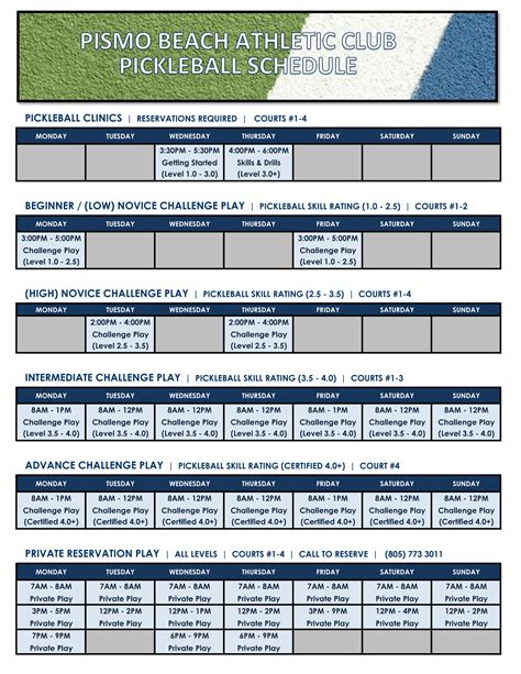 Pickleball - Pismo Beach Athletic Club