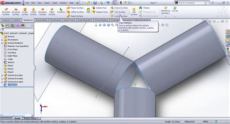 Image result for Intersection Pipe SolidWorks