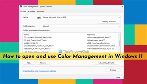 Image result for Windows Default Color Management Profiles
