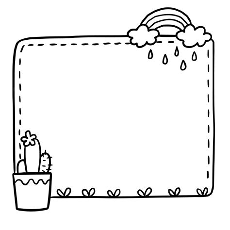 Set Of Cute Frame Doodle Royalty Free Svg, Cliparts, Vectors, And ...