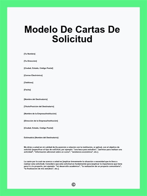 Modelo De Cartas De Solicitud