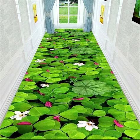 Large Carpet 3D Corridor Green Garden Path Long Carpet Living Room ...