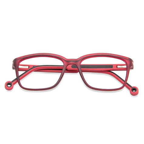 Buy Kids Glasses: Matte Maroorn Transparent Red Black Full Rim ...
