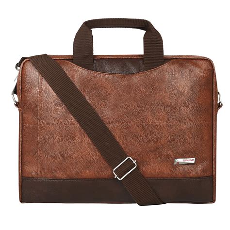 Zipline Office Synthetic Leather laptop bag for Men women, 15.6 ...