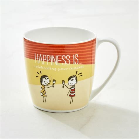 Buy Melina Happiness Cooper Set of 4 Bone China Mugs - 240ml from Home ...