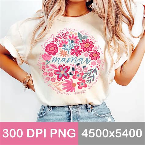 Boho Floral Mama Png, Mom Adjectives Png, She is Mom Png, Mama ...