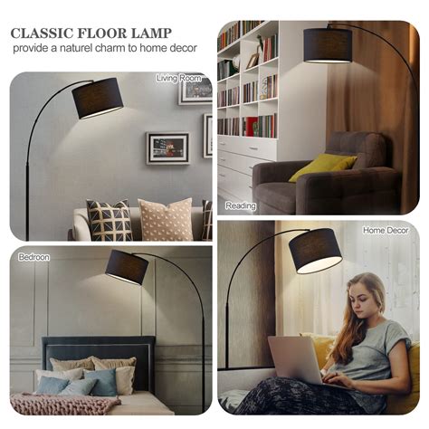 Arc floor lamps for living room, Dimmable Floor Lamp with Adjustable ...