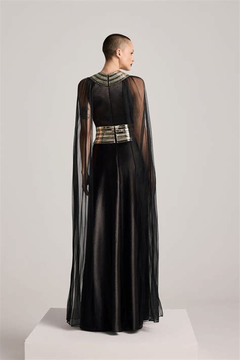 AKHL - Fall Panelled Textured Satin Dress - Elahe