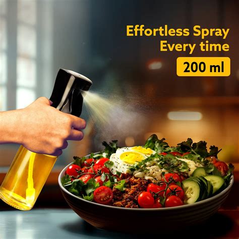 AGARO Elegant Oil Sprayer For Cooking, 200 Ml, Glass Body, Refillable Cook