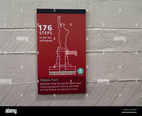 sign showing how many steps inside the statue of liberty Stock Photo - Alamy