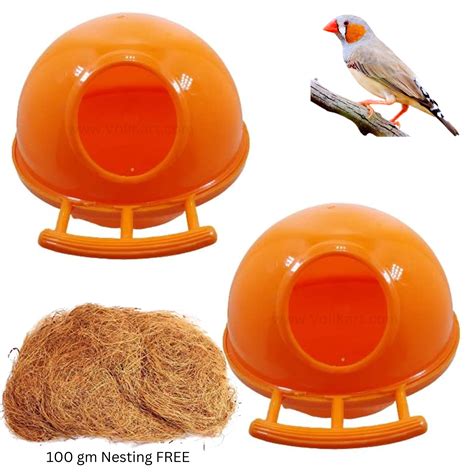 Finch Bird Breeding Box – Pack of 2 | Durable Plastic Nesting Box with ...