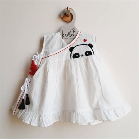 Organic Cotton Embroidered Girls Jabla / Dress - Panda – KEEBEE ORGANICS