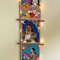 Buy Print Madhubani Lady With Cockatoos Painting Indian Wall Decor ...