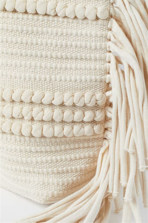 Fringed shopper - Natural white - Ladies | H&M IN