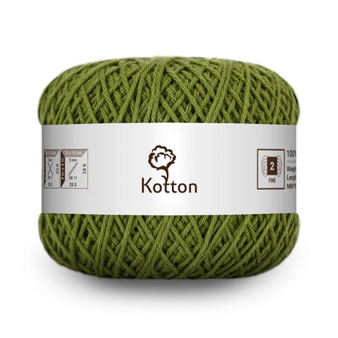 Cotton Yarn by Kotton 4 ply - Dark Olive Green 43 – Magic Needles
