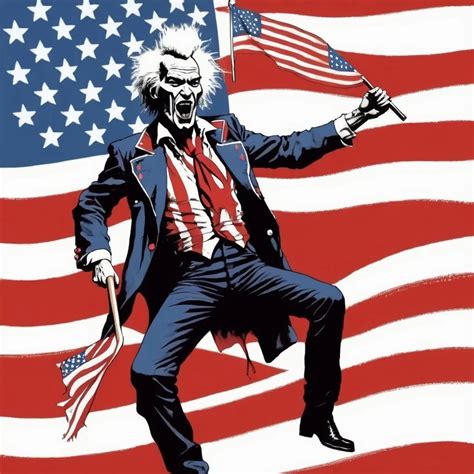 SID VICIOUS AS UNCLE SAM KICKING A COMMUNIST, punk r...