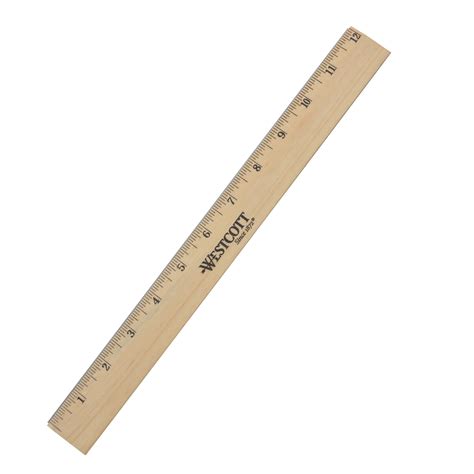 WESTCOTT Wood Ruler, 12", Beveled, English, Single Metal Edge - Walmart.com