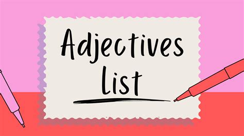 Adjectives List A-Z, Download List of Adjectives PDF
