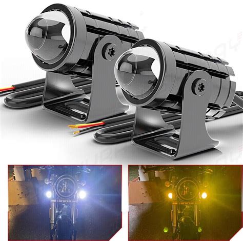 1-Inch White/Yellow Dual Color 20W Mini LED Projector Lens Driving Fog ...