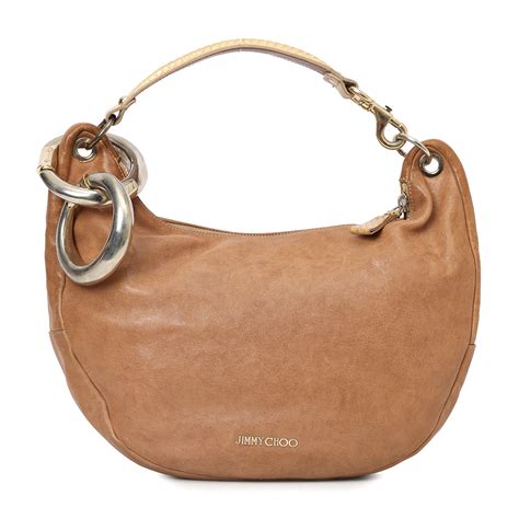 Shop Preloved Jimmy Choo Tan Python Handle Sky Shoulder Bag | 100% ...