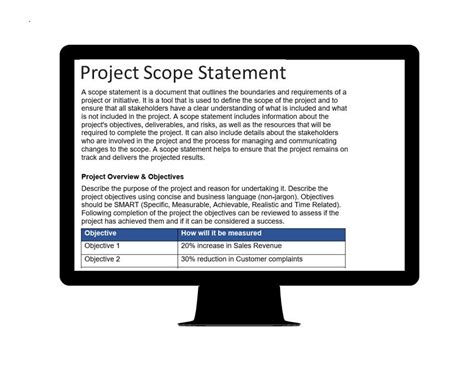 Image result for Project Scope Statement Template Word