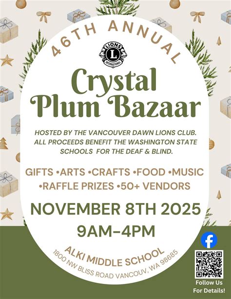 Crystal Plum Bazaar, Alkai Middle School 1800 NW Bliss Rd Vancouver, WA ...