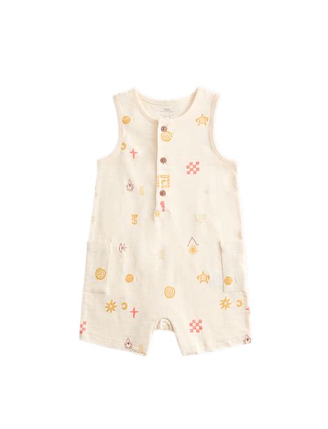 Buy Pure Cotton Jersey Island Print Romper (0-3 Yrs) at Marks & Spencer