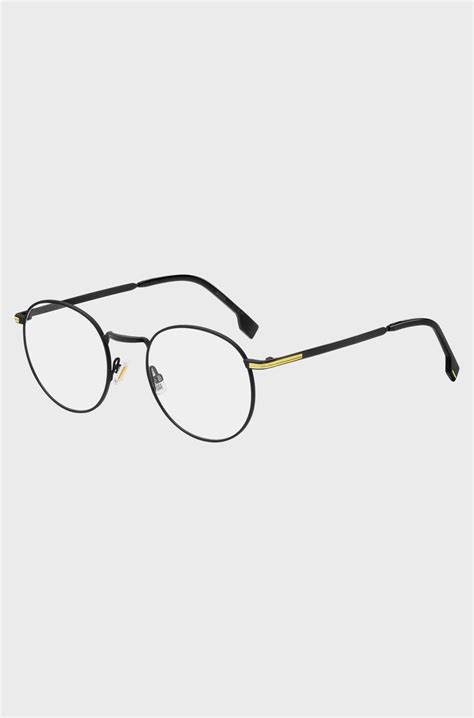 BOSS - Black-steel optical frames with signature hardware - Black