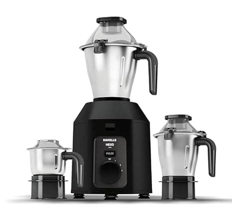 Buy Havells Hexo Plus 1100 Watt Mixer Grinder | 3 Stainless Steel Jars ...