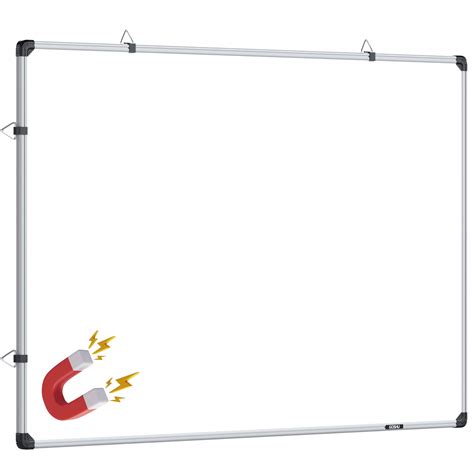 GOSHU Magnetic 6 feet x4 feet Engineered Wood White Board for Office ...