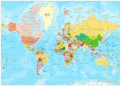 Detailed World Map Poster 的图像结果