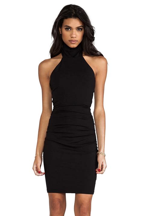 Susana Monaco Turtleneck Halter Dress in Black | REVOLVE
