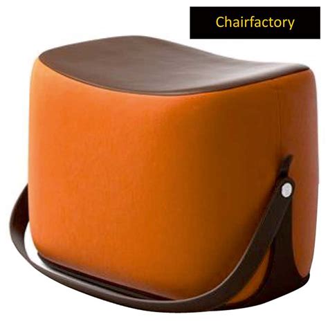 Haines Orange Pouffe Stool | Chair Factory