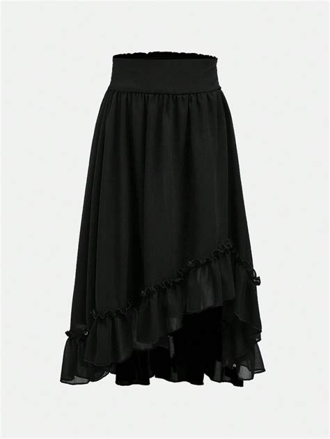 Gonna ampia con vita alta e orlo asimmetrico, aspetto morbido, adatta ...