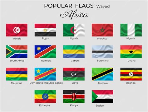 Premium Vector | Waved flags of african countries africa flags set 3d waved design nigeria ...