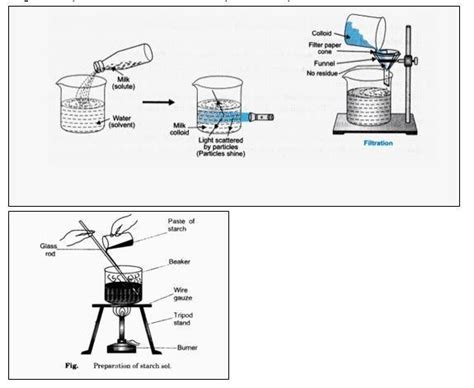 a colloidal solution of starch in water and egg albumin/milk in ...