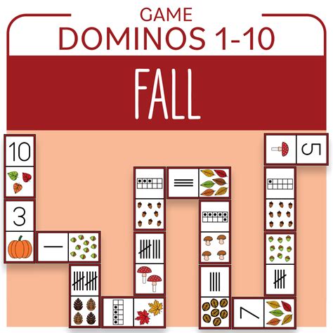 Fall/Autumn Game - Domino Counting 1-10 - Numbers, Ten Frames, Tally ...