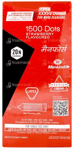 Manforce Xotic 1500 Dots Strawberry Flavoured Condoms 20 - Uses, Side ...