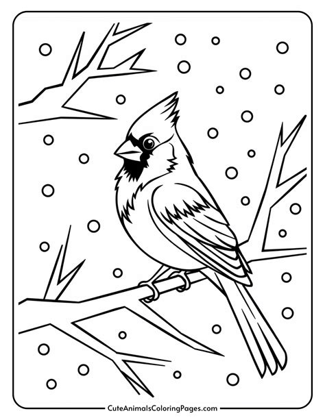 Cardinal Coloring Pages (10 Free Printable Pages) - Cute Animals ...
